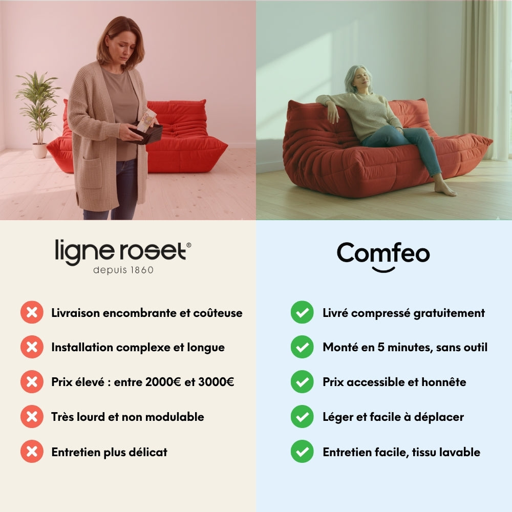 Koto - Canapé Togo Compressé Jaune