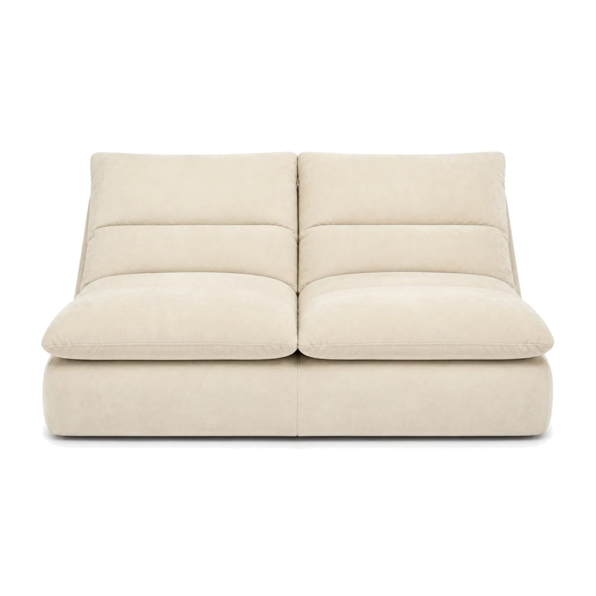 #BlancCrème Canapé Gummy Classic blanc crème, vue de face, assise moelleuse et dossier incliné