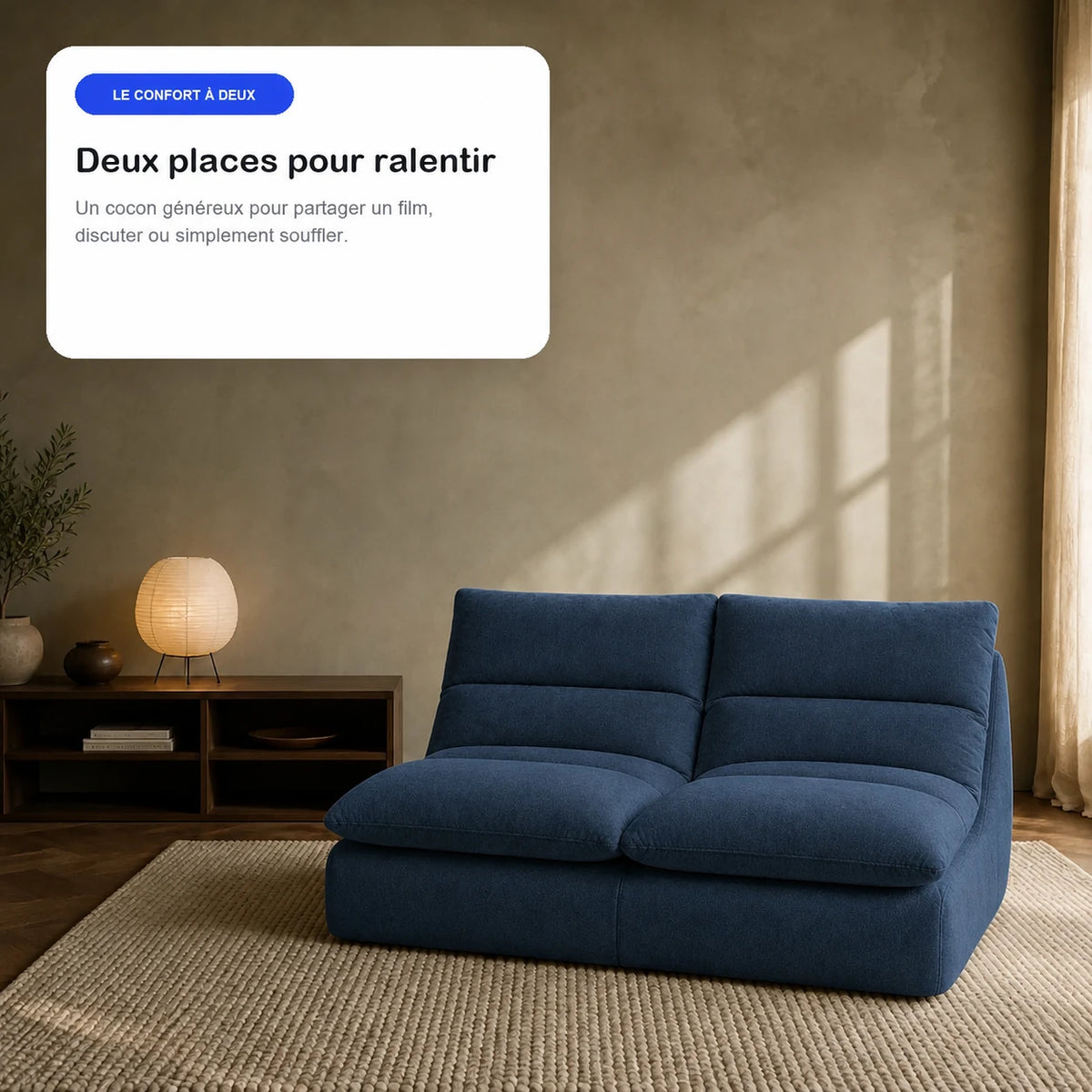 #Bleu Canapé Gummy Classic bleu, en situation, ambiance détente