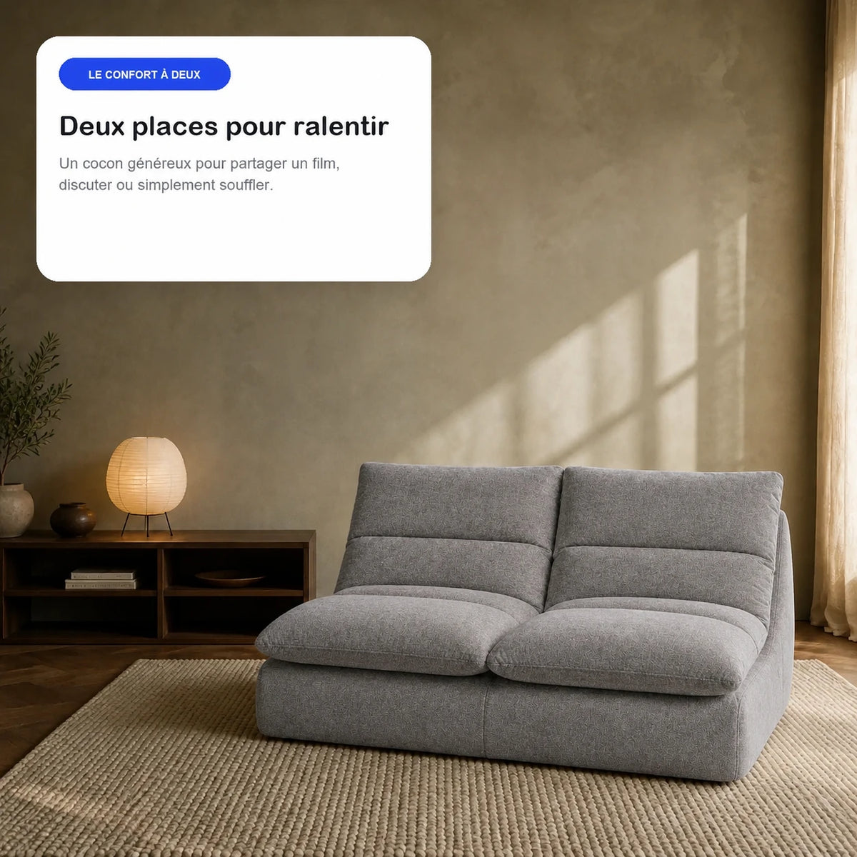 #Gris Canapé Gummy Classic gris, en situation, ambiance détente