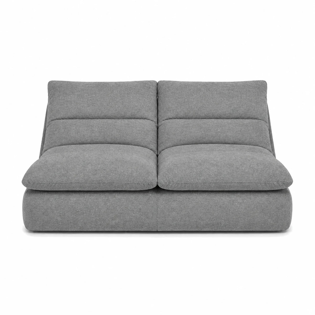 #Gris Canapé Gummy Classic gris, vue de face, assise moelleuse et dossier incliné