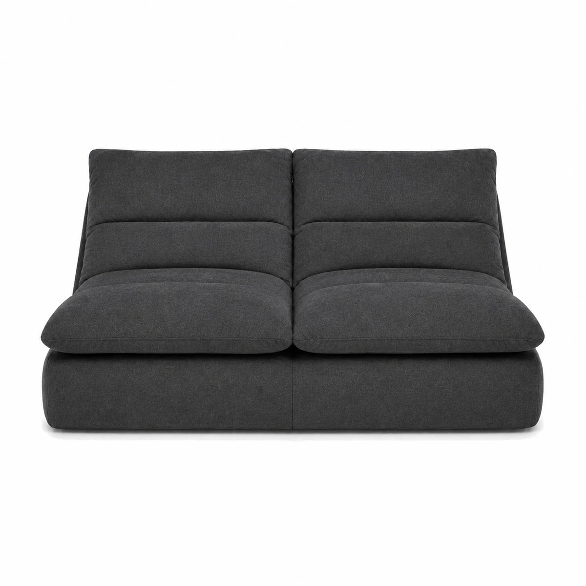 #Noir Canapé Gummy Classic noir, vue de face, assise moelleuse et dossier incliné