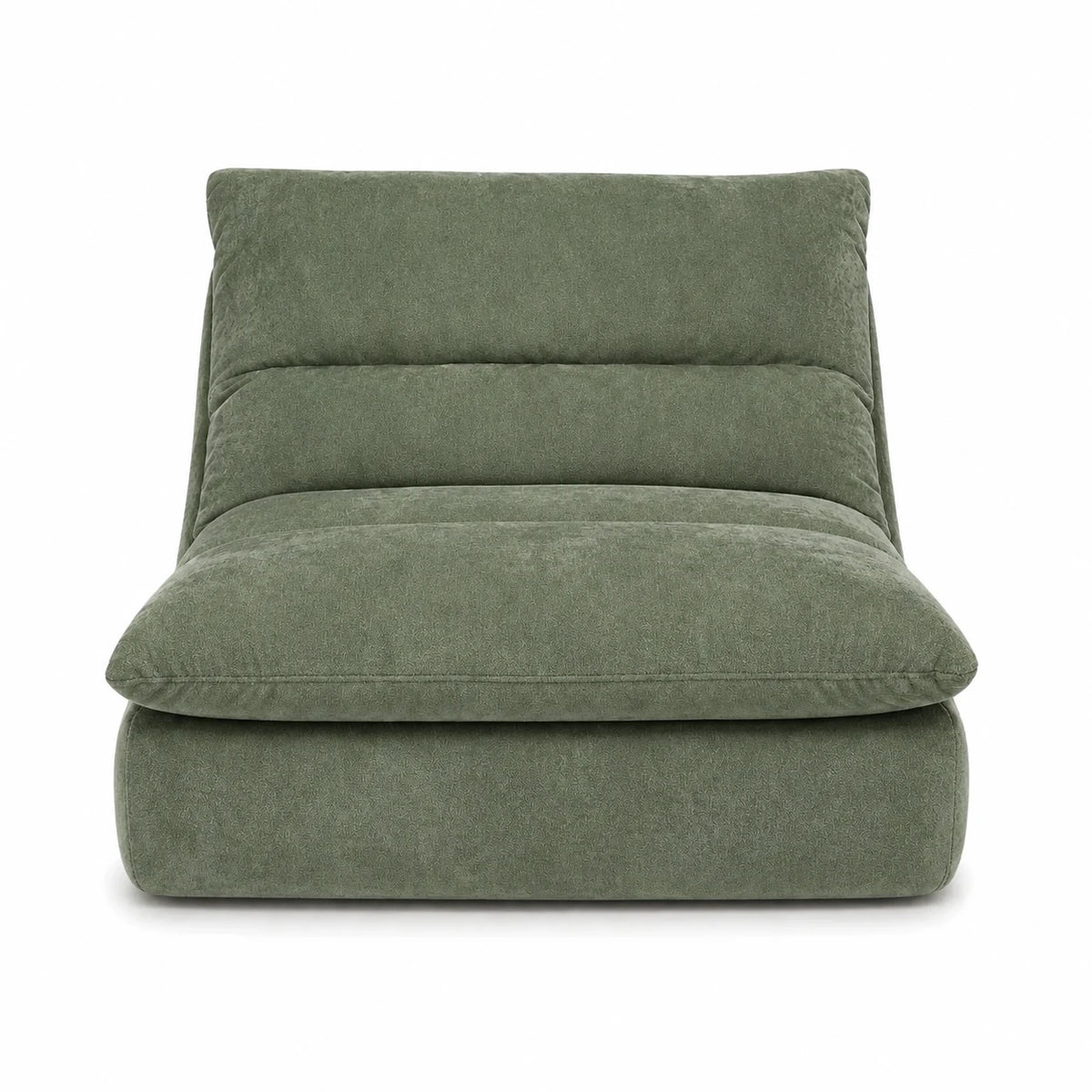 #VertSauge Canapé Gummy Classic vert sauge, vue de face, assise moelleuse et dossier incliné