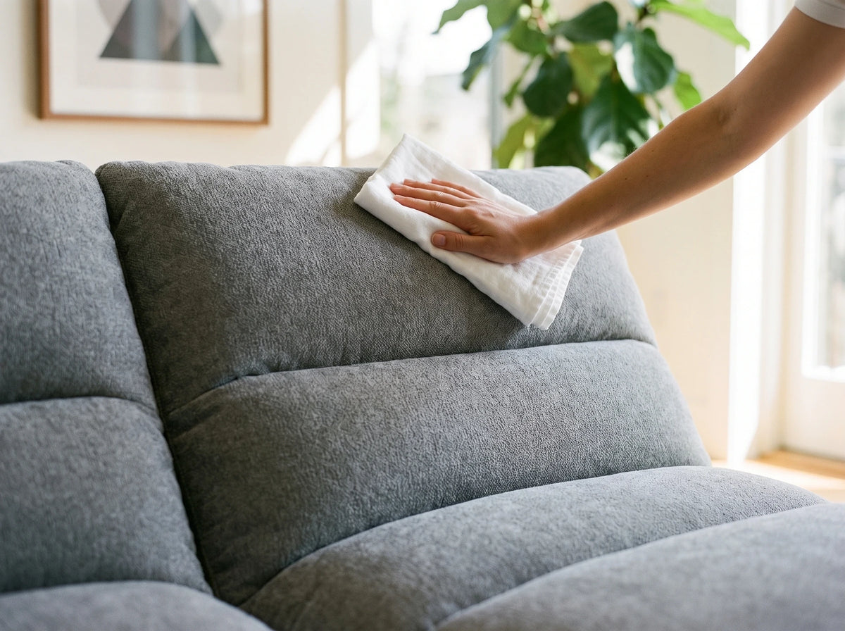 Entretien du canapé Gummy Classic : un coup de chiffon doux sur le velours chenille
