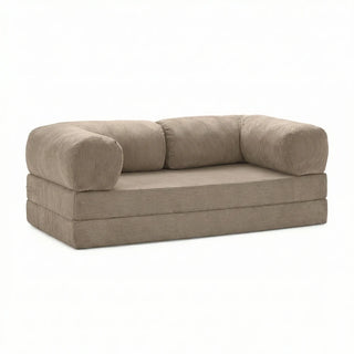 #Sable Canapé lit Nubo sable en velours côtelé, position canapé 2 places, 203 × 100 × 72 cm