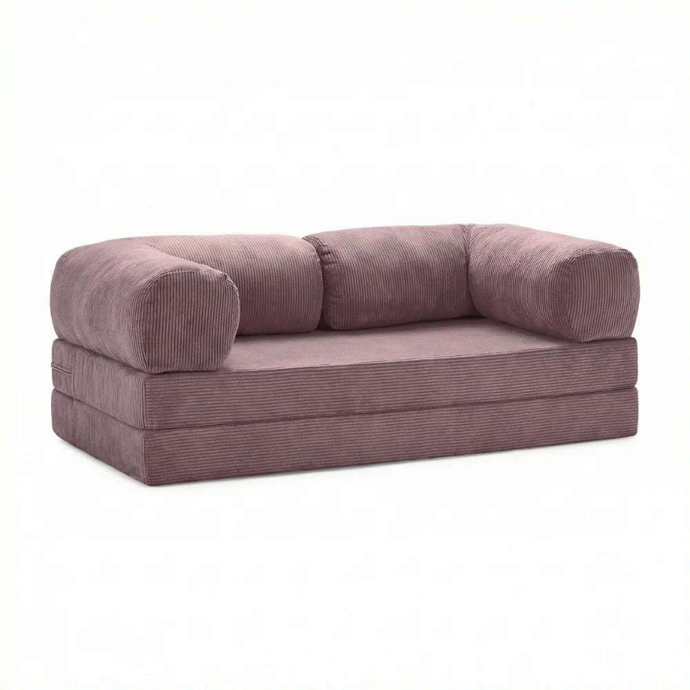 #Violet Canapé lit Nubo violet en velours côtelé, position canapé 2 places, 203 × 100 × 72 cm