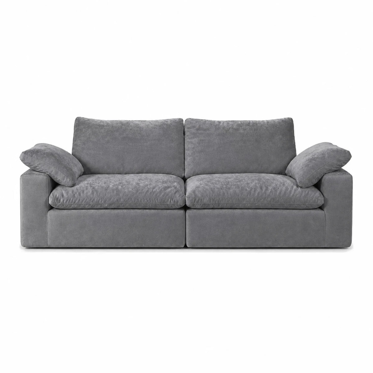 #Gris Canapé nuage Cirrus 2 places gris, vue de face, assise profonde et garnissage moelleux