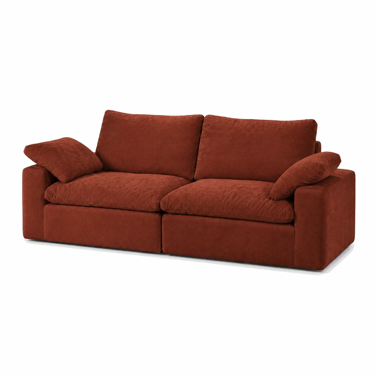 #OrangeTerracotta Canapé nuage Cirrus 2 places orange terracotta, vue de trois quarts droite