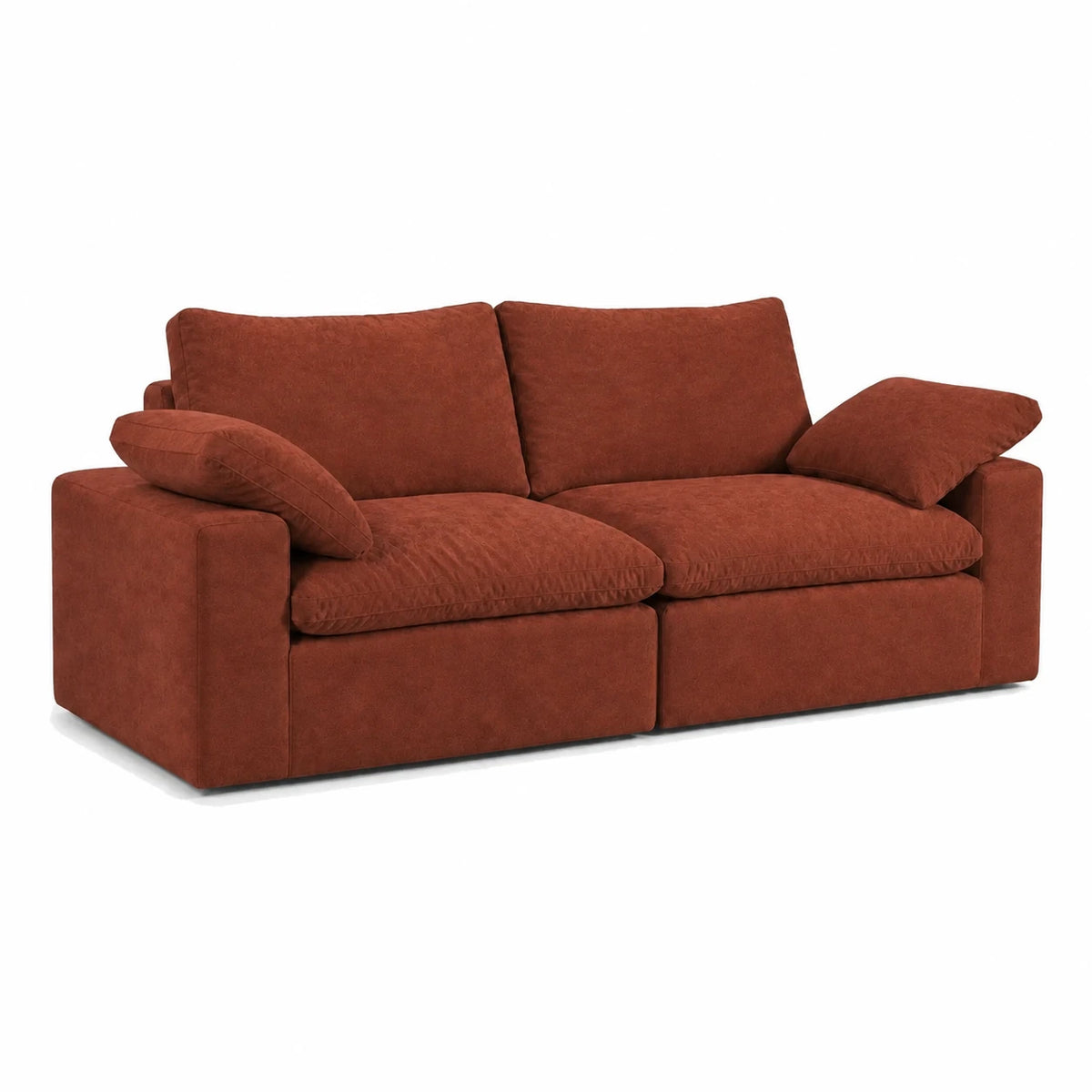 #OrangeTerracotta Canapé nuage Cirrus 2 places orange terracotta, vue de trois quarts gauche
