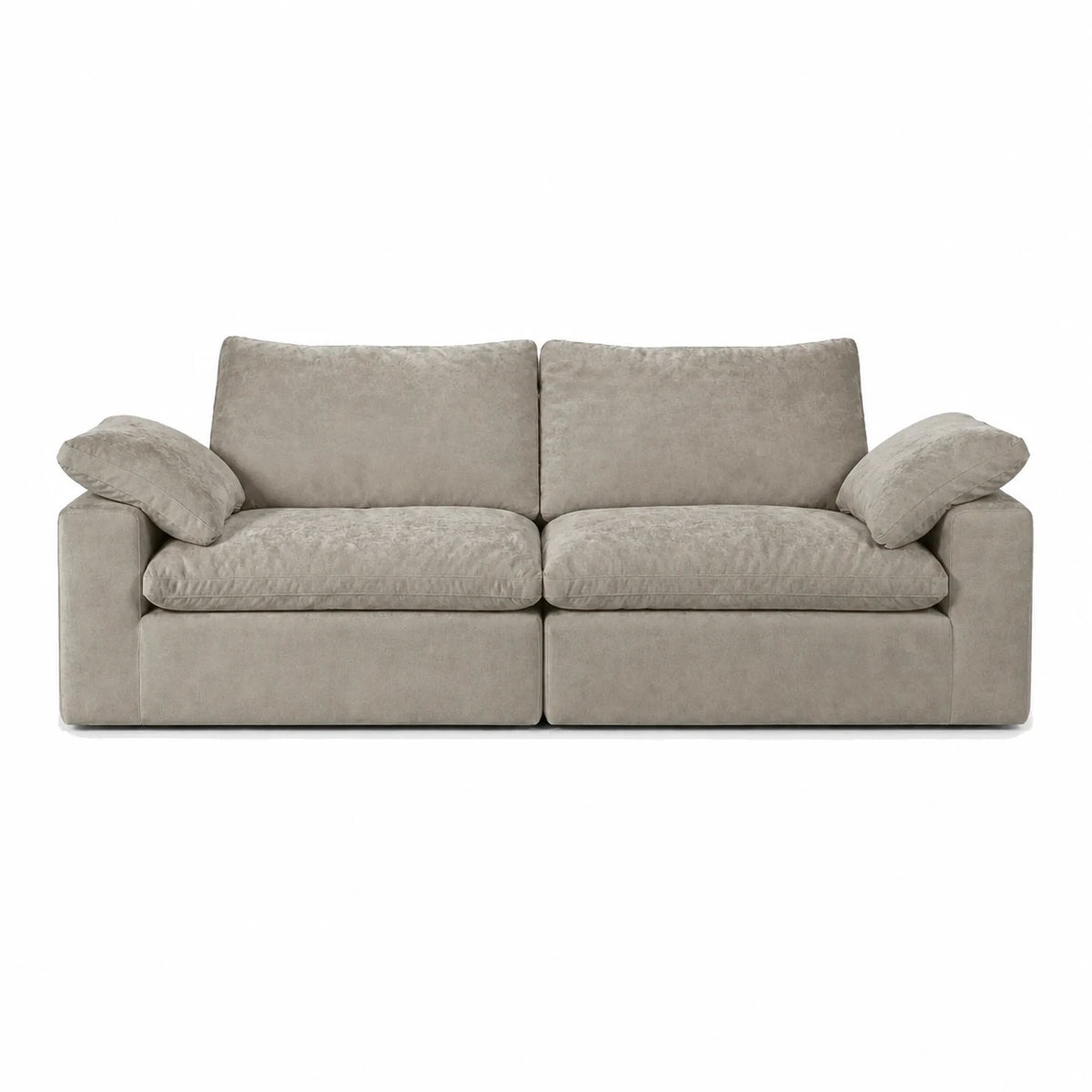 #Sable Canapé nuage Cirrus 2 places sable, vue de face, assise profonde et garnissage moelleux