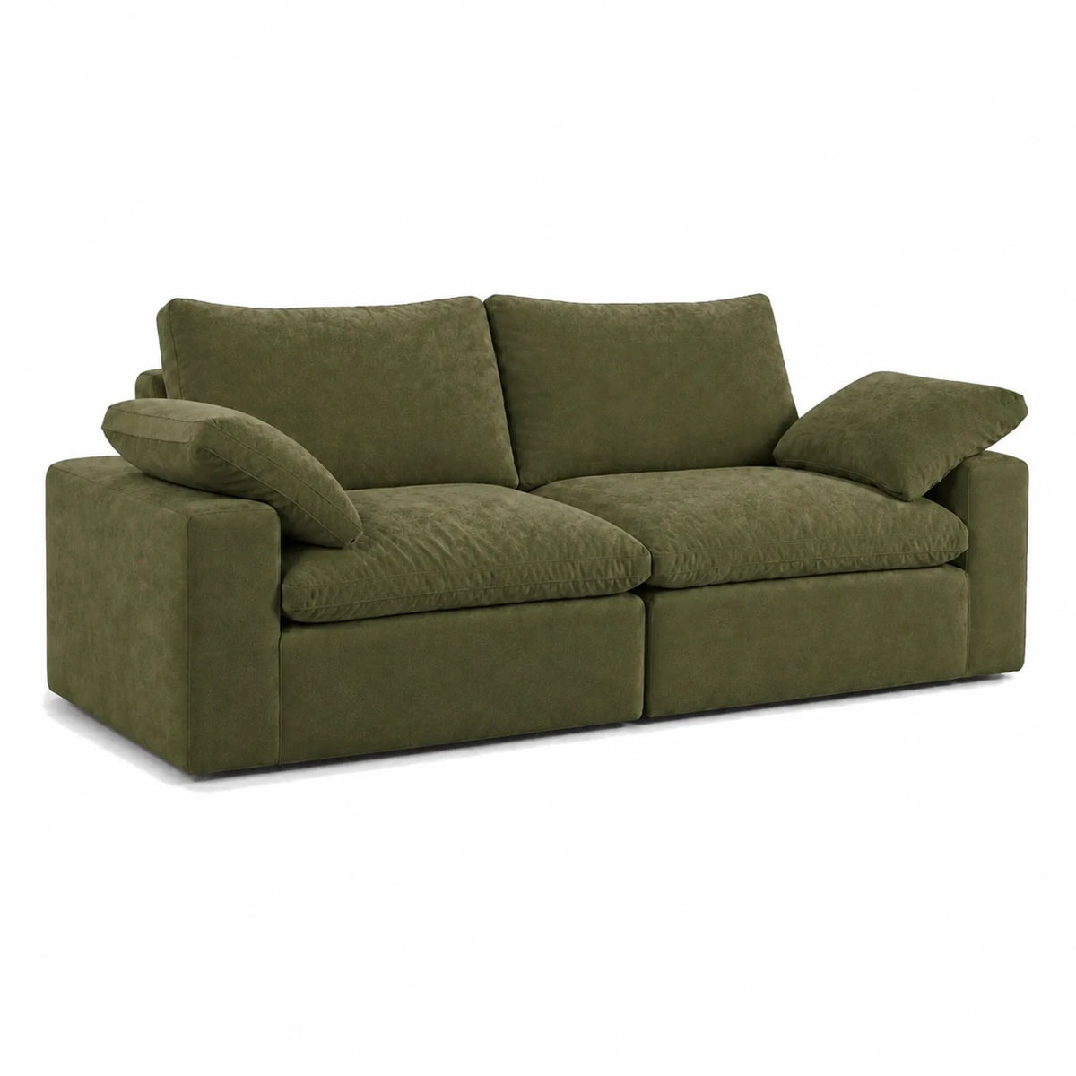 #VertKaki Canapé nuage Cirrus 2 places vert kaki, vue de trois quarts gauche