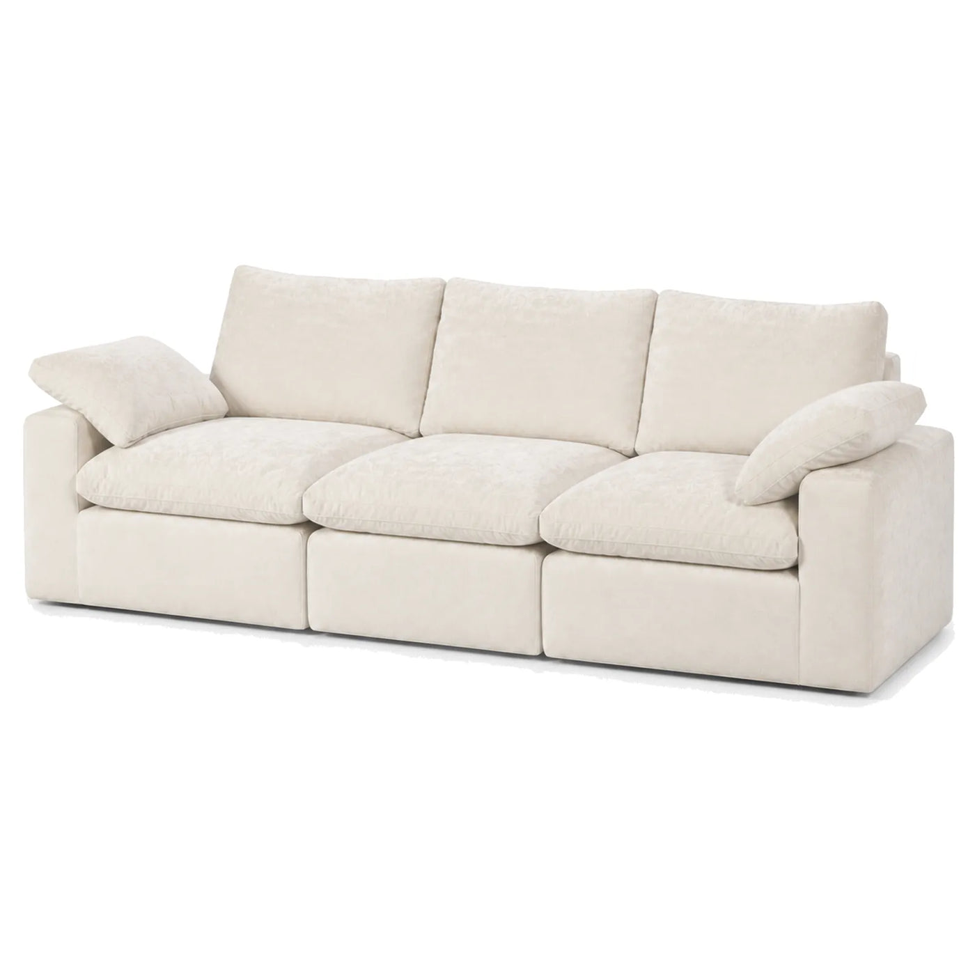 #BlancCrème Canapé nuage Nimbus 3 places blanc crème, vue de trois quarts droite