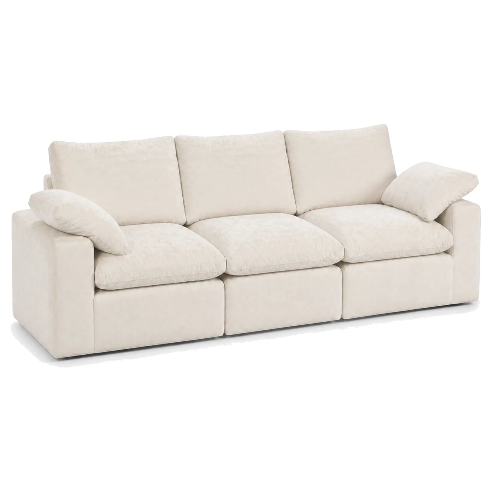 #BlancCrème Canapé nuage Nimbus 3 places blanc crème, vue de trois quarts gauche
