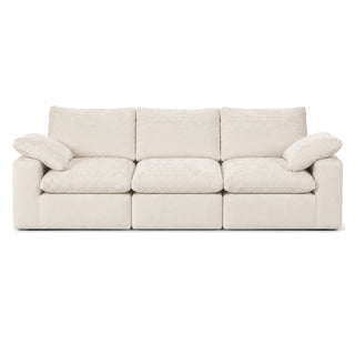 #BlancCrème Canapé nuage Nimbus 3 places blanc crème, vue de face, assise profonde et garnissage moelleux