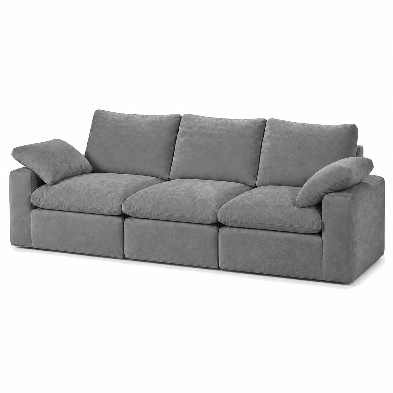 #Gris Canapé nuage Nimbus 3 places gris, vue de trois quarts droite