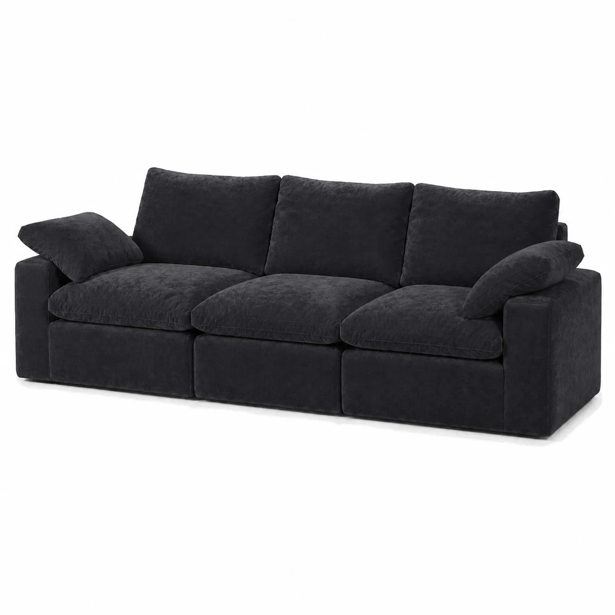 #Noir Canapé nuage Nimbus 3 places noir, vue de trois quarts droite