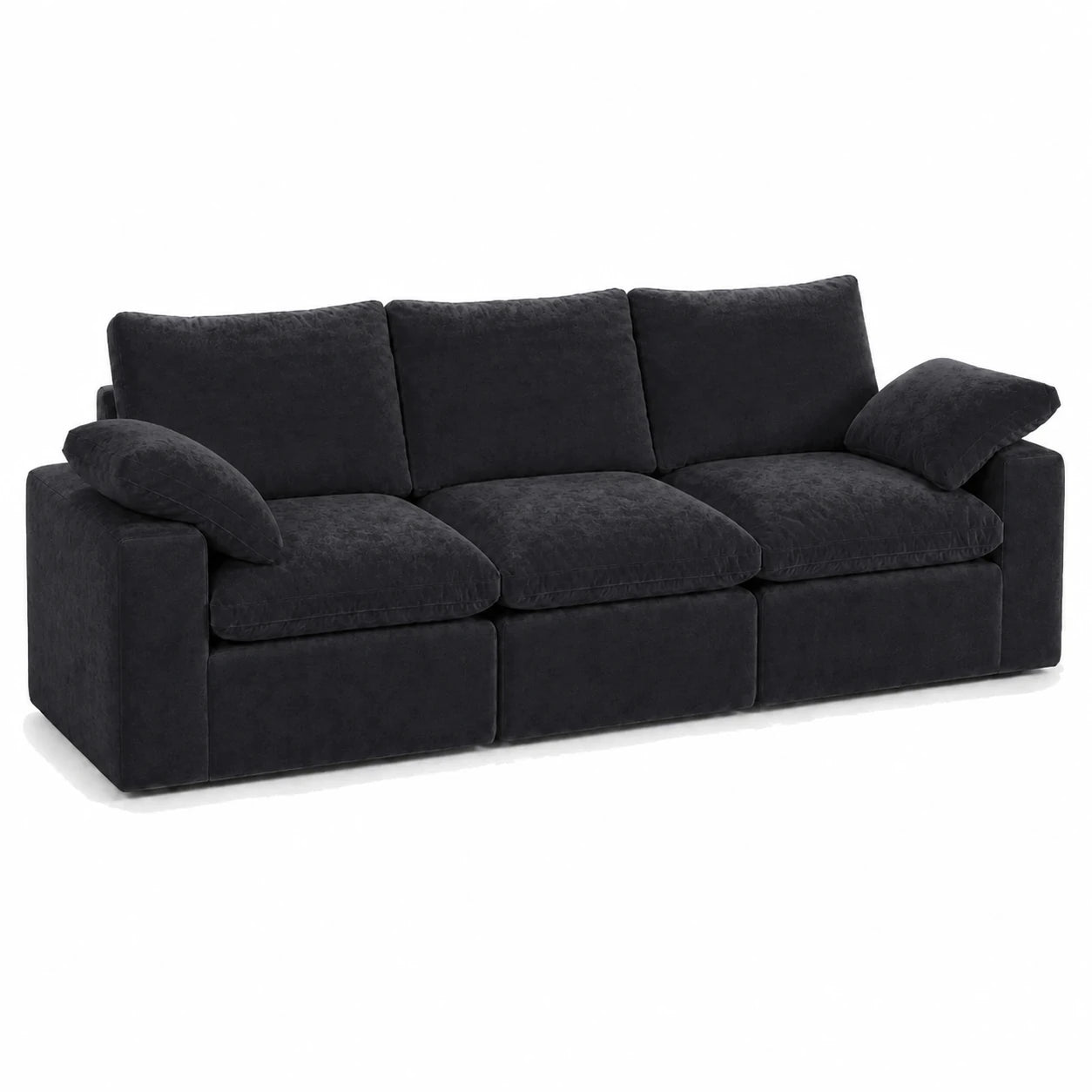 #Noir Canapé nuage Nimbus 3 places noir, vue de trois quarts gauche