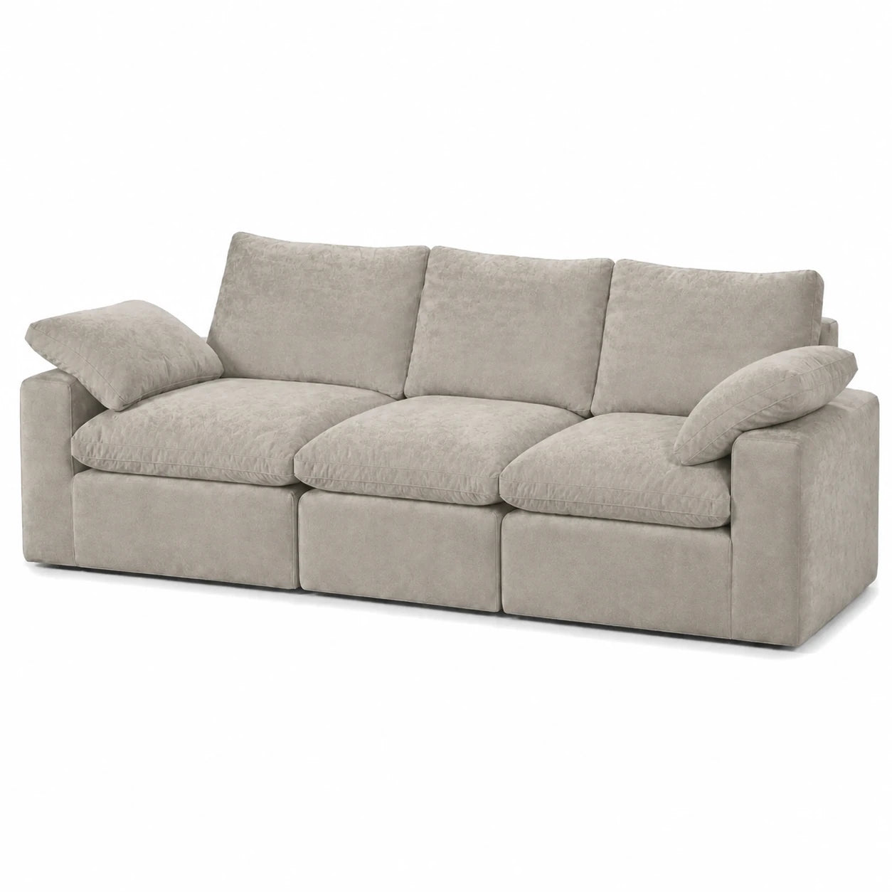 #Sable Canapé nuage Nimbus 3 places sable, vue de trois quarts droite