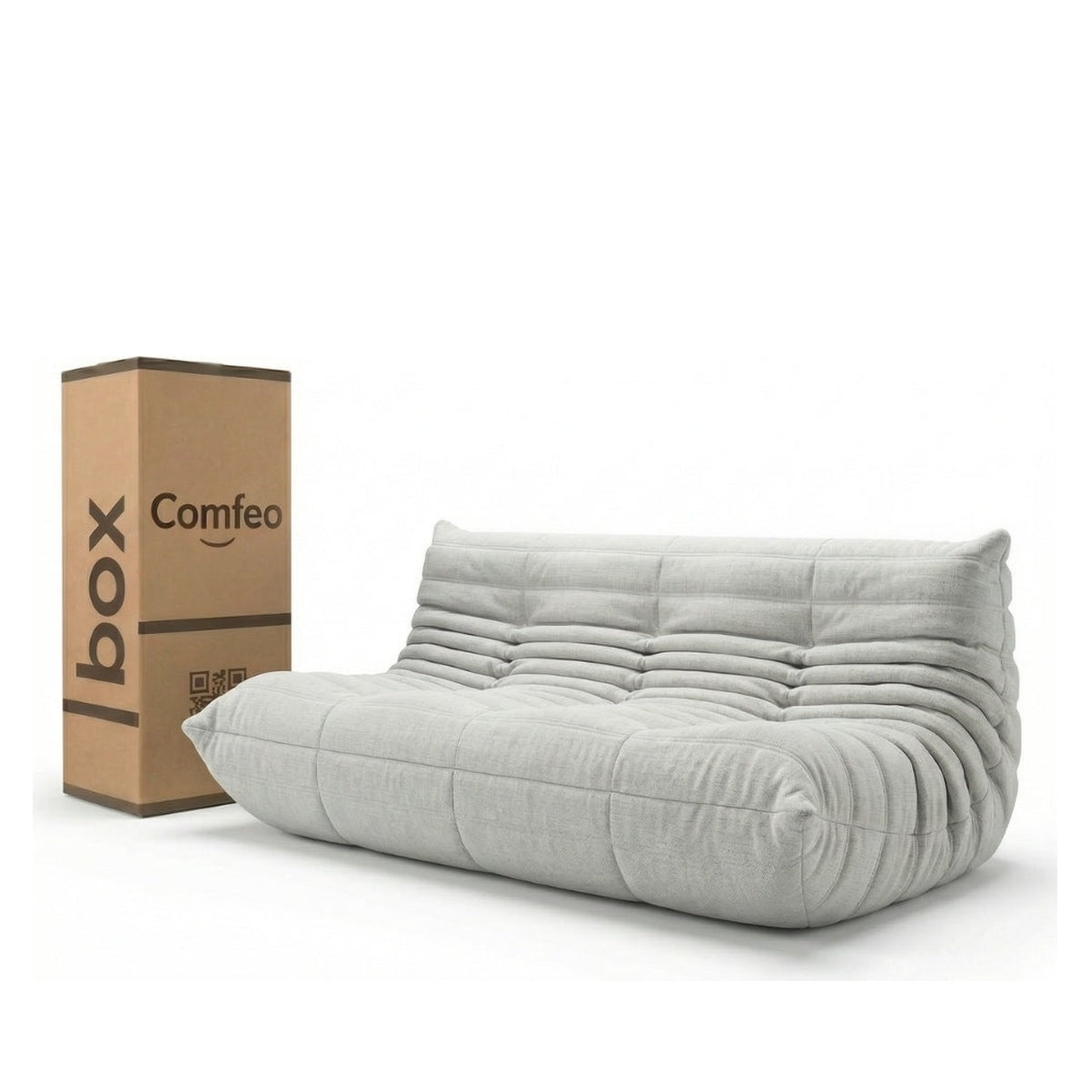 Packshot koto canape lounge 3 places livré compressé dans son carton
