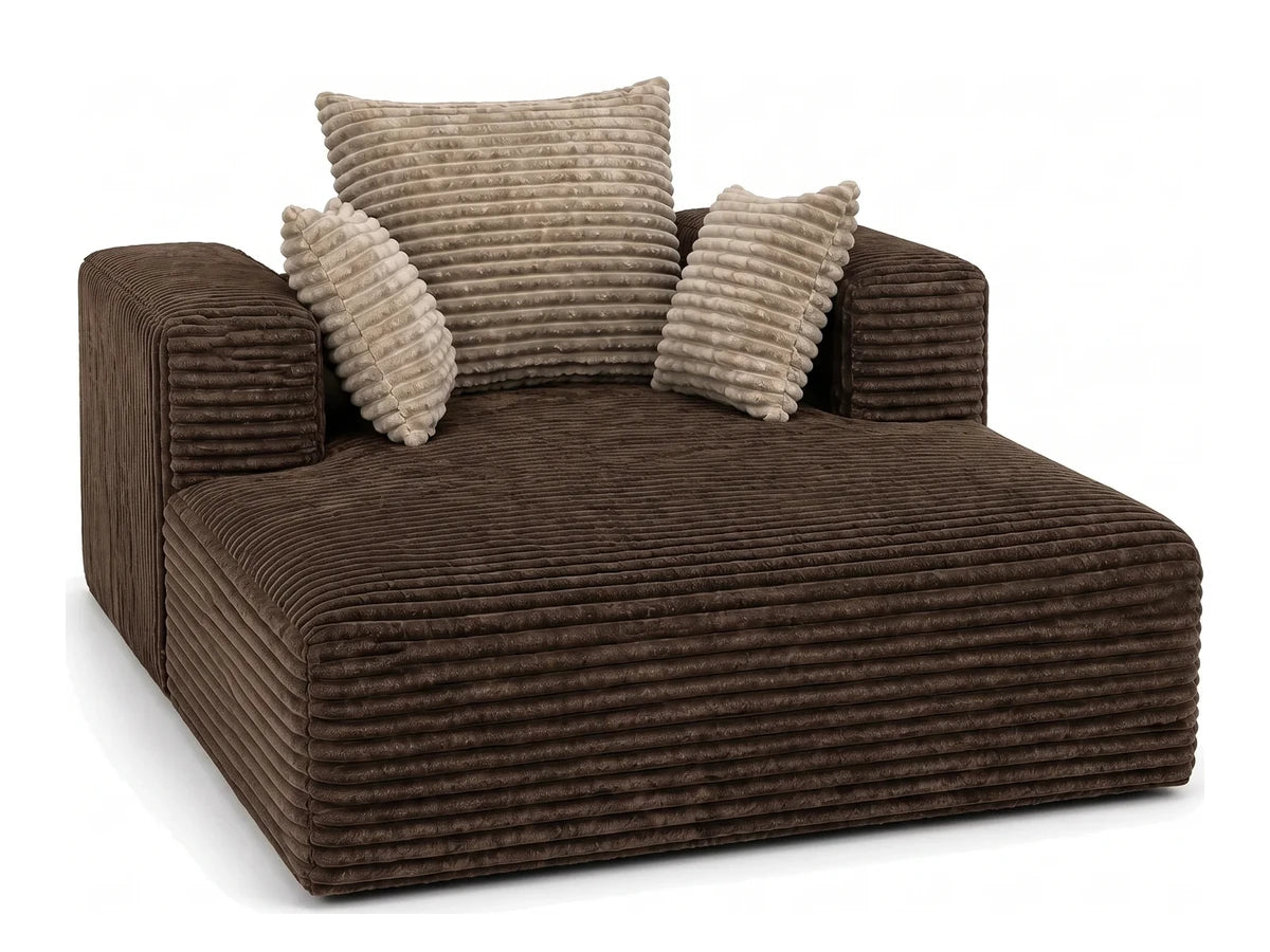 Méridienne Ampio Bed marron en velours grosse côte