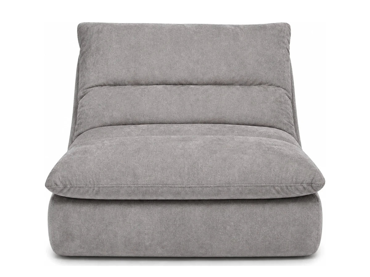 Chauffeuse Gummy Mini grise en velours chenille, vue de face