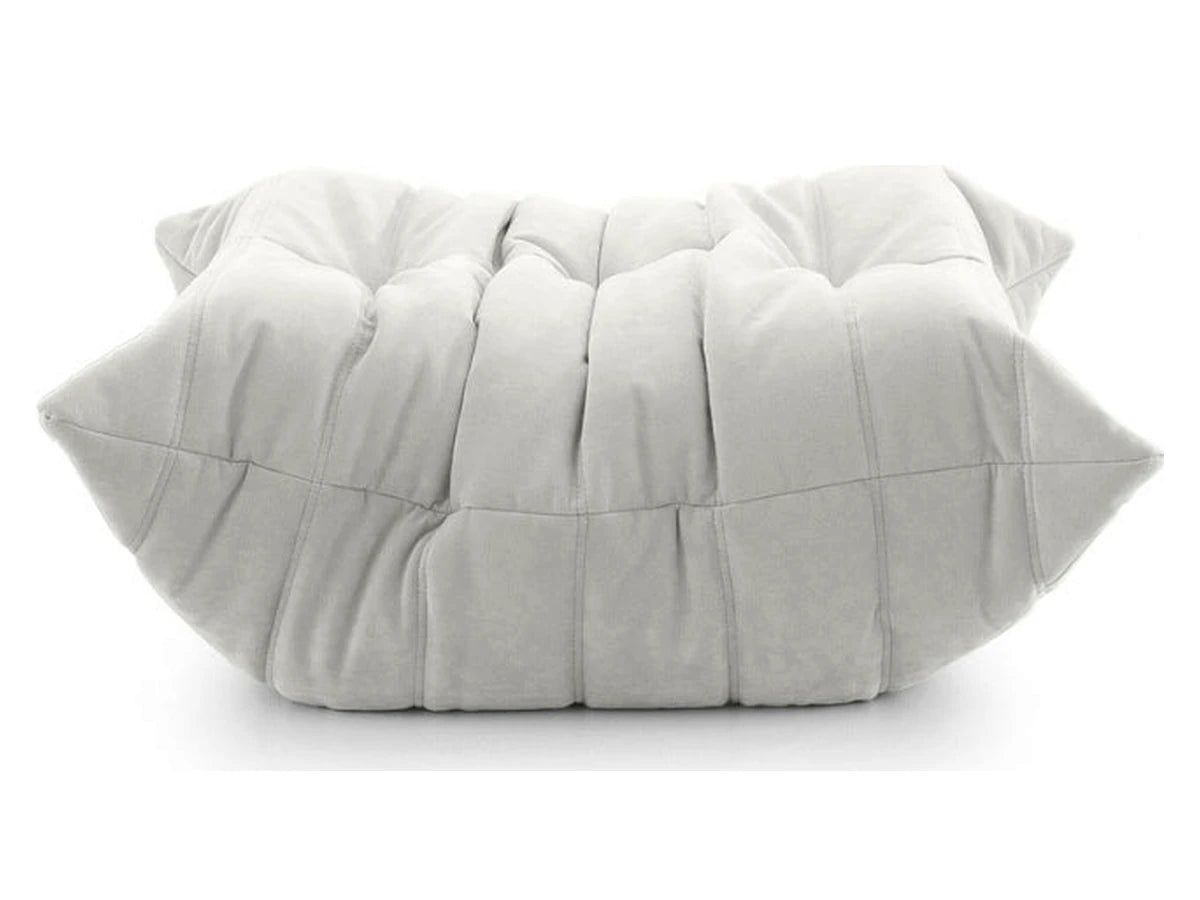 Pouf Koto blanc en microfibre suédine