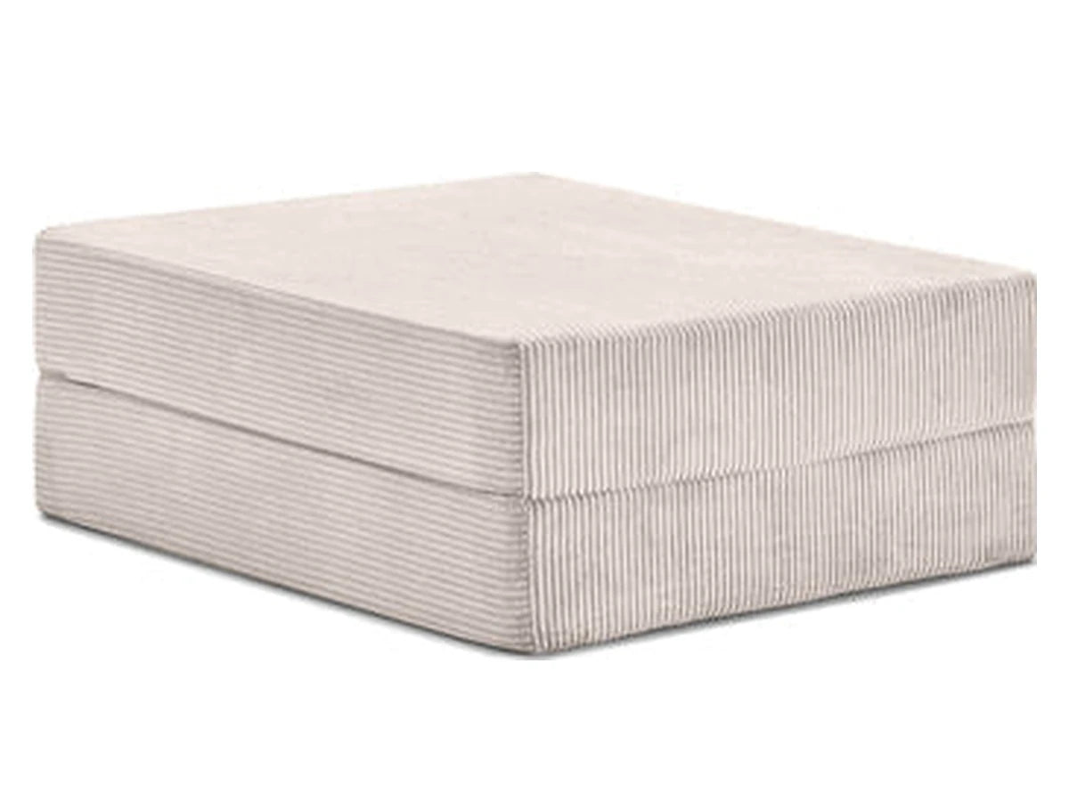 Pouf Nubo crème en velours côtelé