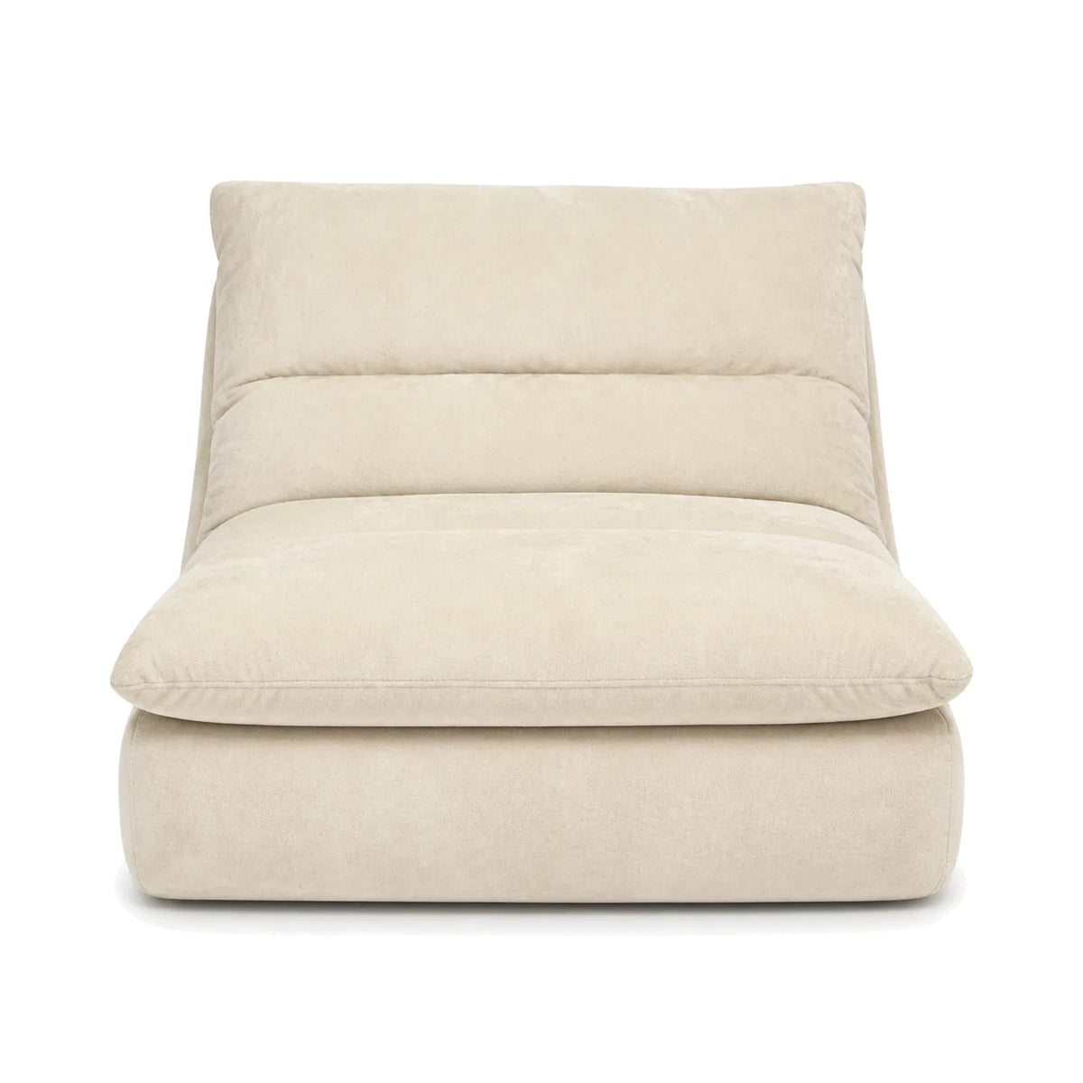 #BlancCrème Chauffeuse Gummy Mini blanc crème, vue de face, assise moelleuse et dossier incliné