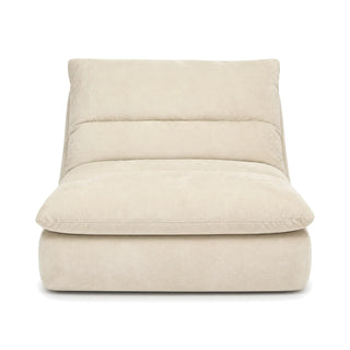 #BlancCrème Chauffeuse Gummy Mini blanc crème, vue de face, assise moelleuse et dossier incliné