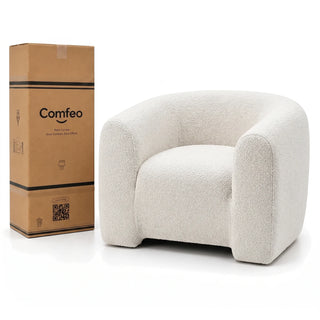 #BlancCrème Fauteuil Cocoun blanc crème, livré compressé dans un seul carton de 30 x 35 x 110 cm