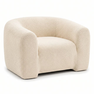 #BlancCrème Fauteuil Cocoun blanc crème, vue de trois quarts gauche