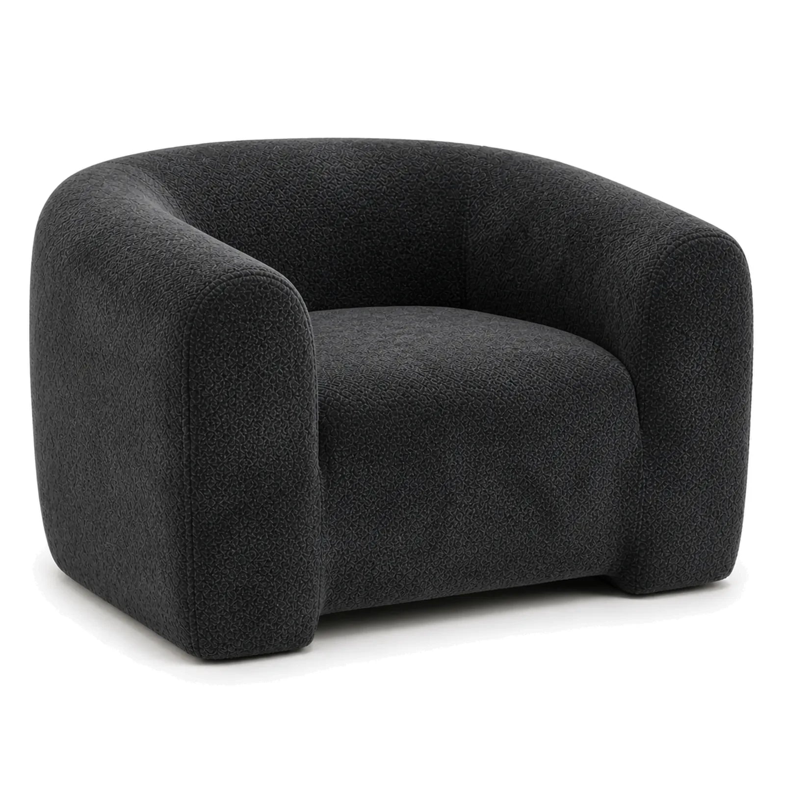 #Noir Fauteuil Cocoun noir, vue de trois quarts gauche