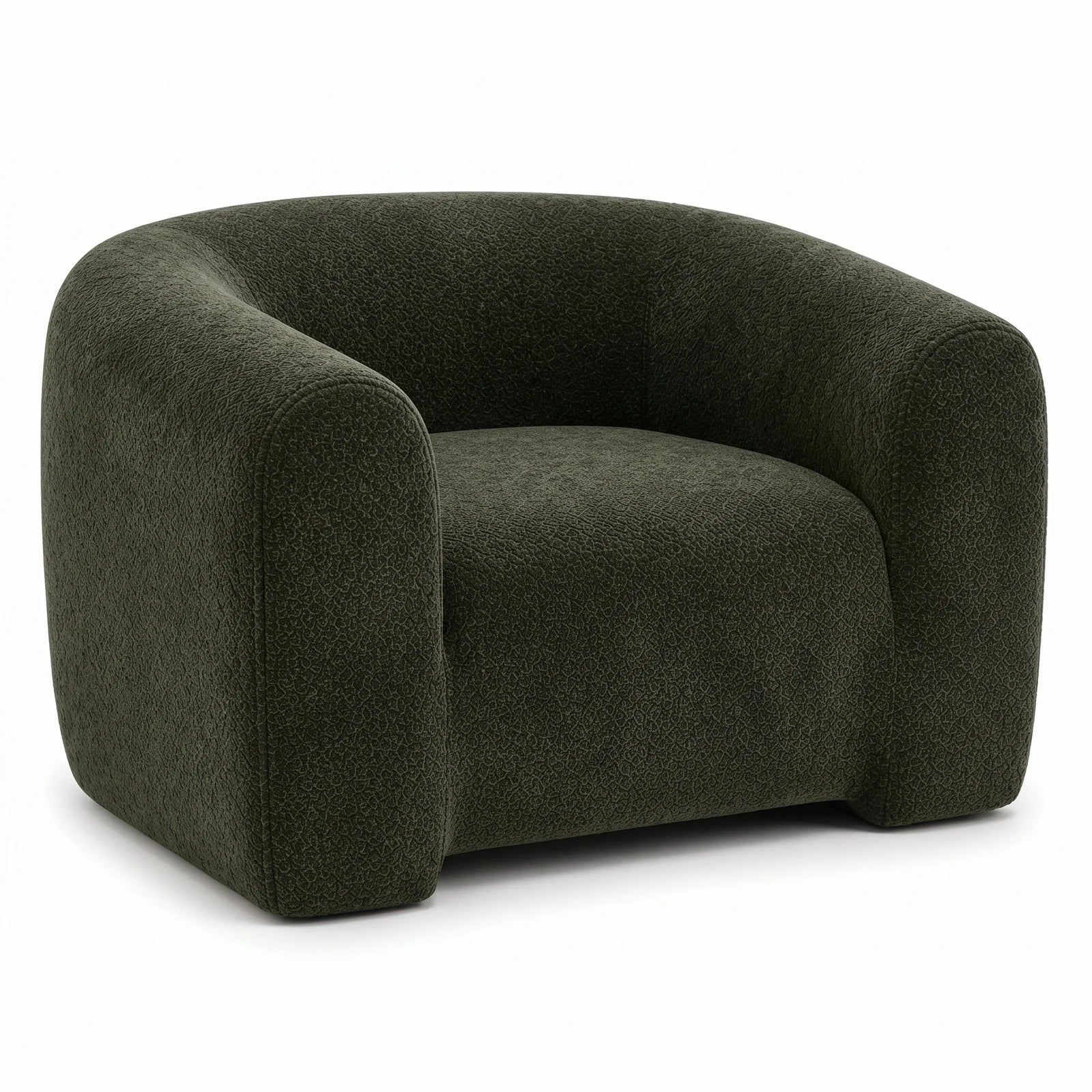 #Vert Fauteuil Cocoun vert, vue de trois quarts gauche