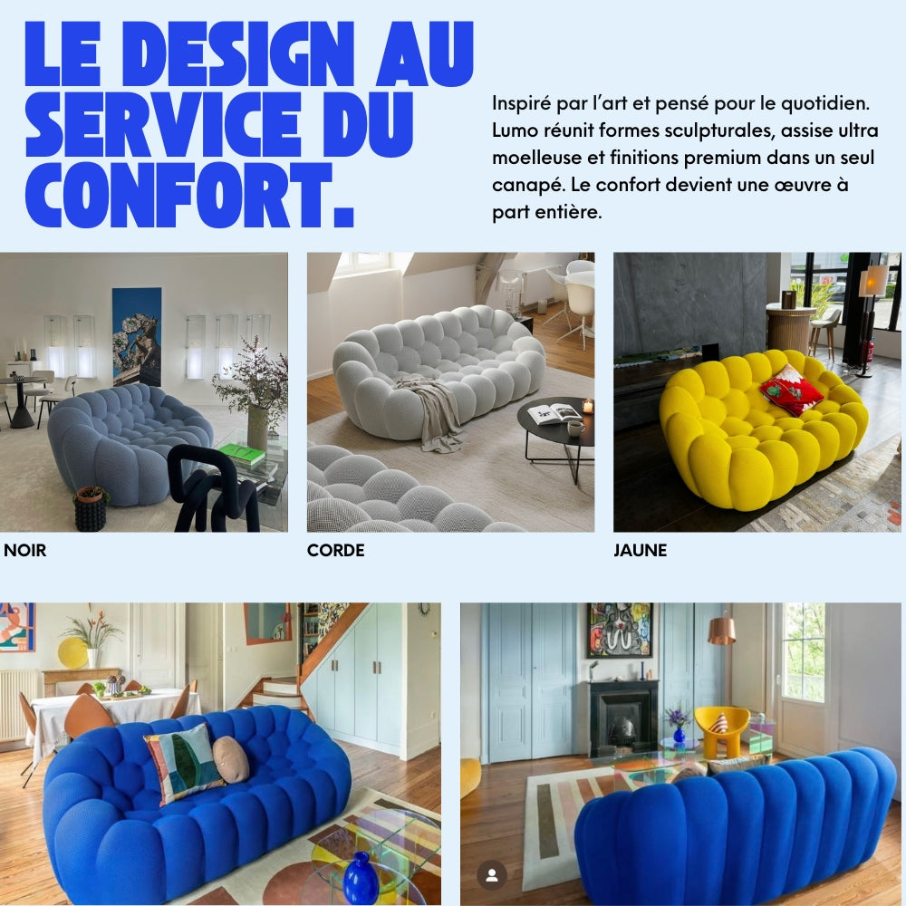 Lumo Classic - Bubble Sofa Compressé Blanc 2 Places
