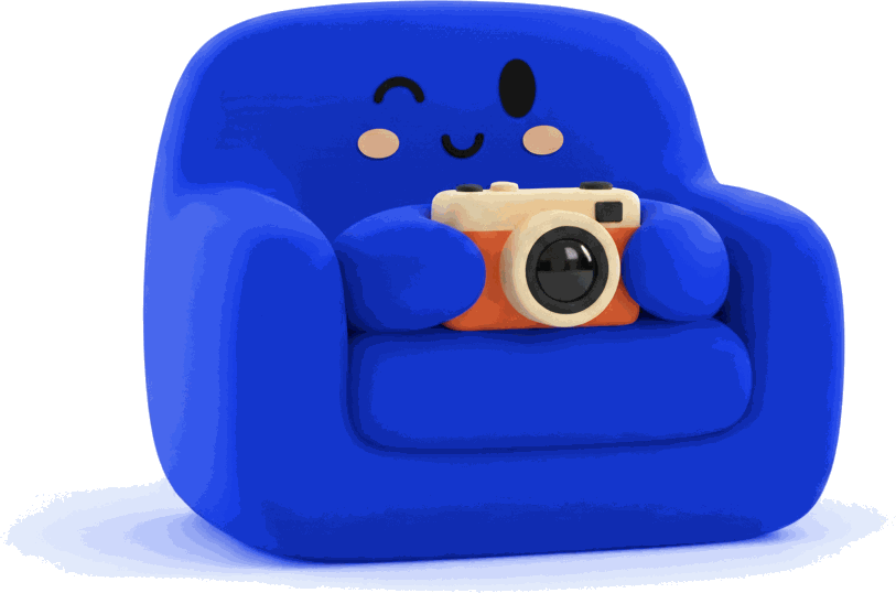 Mascotte Comfeo avec son appareil photo